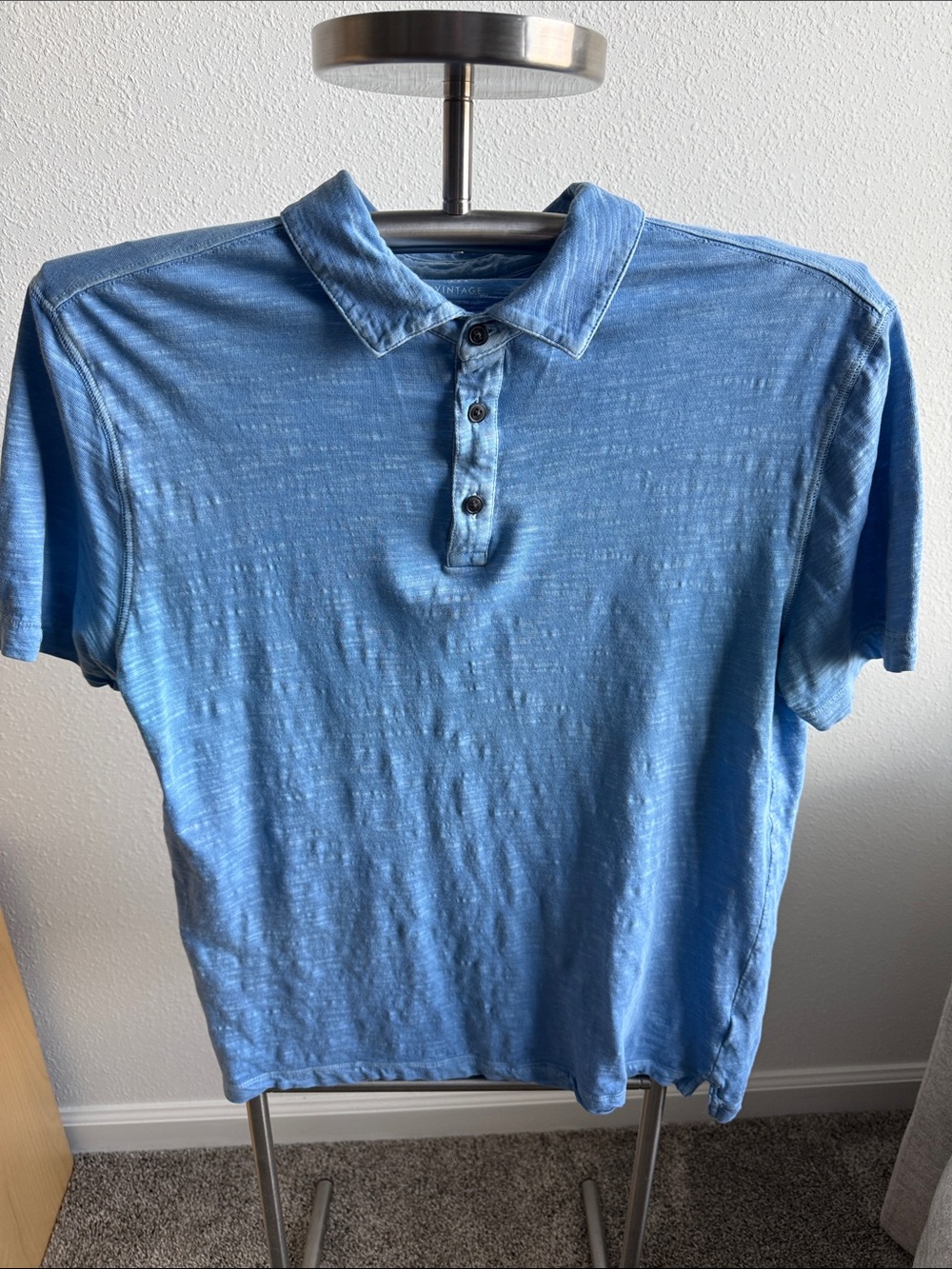 Banana Republic Blue Slub Polo Shirt